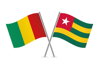 Guinea and Togo flags.Vector illustration.
