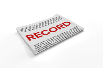 Record on Newspaper background