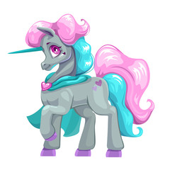 Beautiful cartoon unicorn.