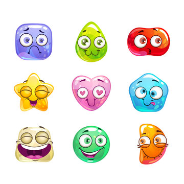 Funny cartoon candy characters