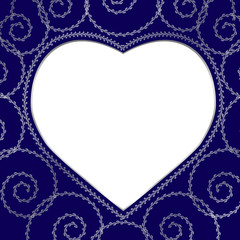 lace frame shape of heart with shadow