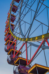 ferris wheel and carousel in motion blur attraction, fresh, splash, action,