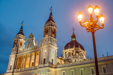 Obraz premium Almudena cathedral in Madrid, Spain.