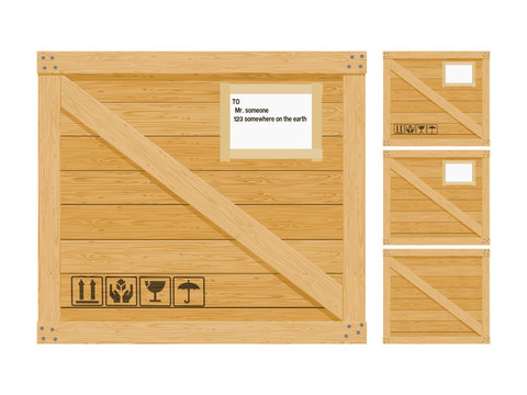 Isolated wooden crate on transparent background
