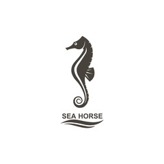 icon of seahorse on isolated white background