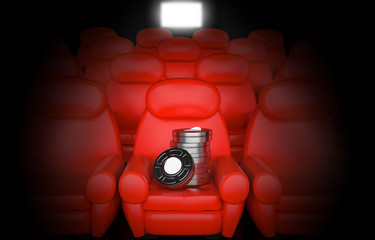 Naklejka premium Cinema concept isolated