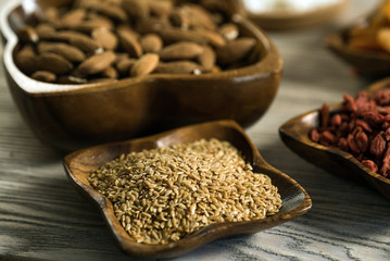Mix of different dried fruits