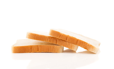 toaster bread on white background