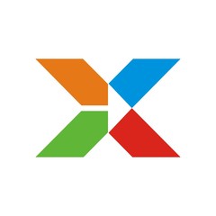 X logo initial letter design template vector