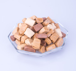 candies. caramel candies. caramel candies on a background. caramel candies on a background