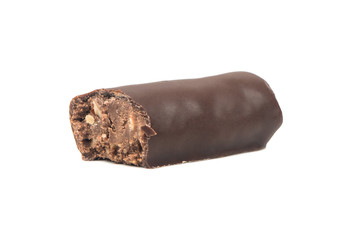 Bitten chocolate candy