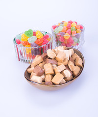 candies. caramel candies. caramel candies on a background. caramel candies on a background