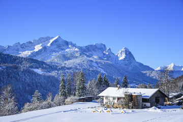 frischer Schnee in der Zugspitz-Region