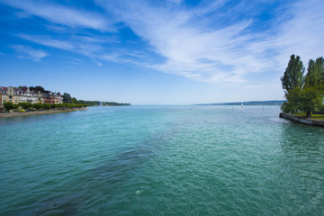 The Rhine near Constance - Lake Constance, Baden-Wuerttemberg, Germany, Europe