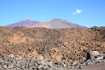 Pico Viejo in the El Teide National Park on Tenerife Island, Canary Islands, Spain