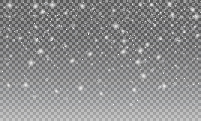 Snow background. Vectror transparent snow background. Christmas and New Year decoration