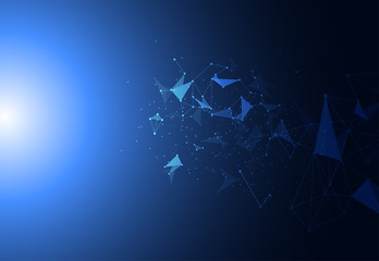 Abstract Polygonal Space Background with Connecting Dots and Lines