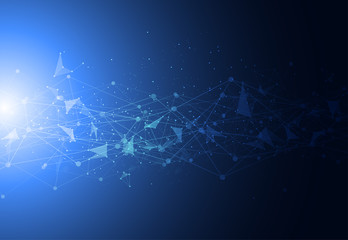 Abstract Polygonal Space Background with Connecting Dots and Lines