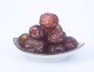 preserved fruits. chinese sugar date preserved fruits on the background