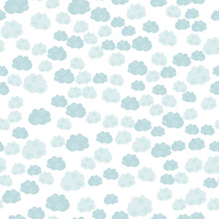 Cute seamless pattern with clouds