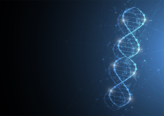 Science template, wallpaper or banner with a DNA molecules.