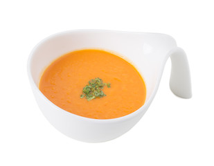 Pumpkin detox soup with herbs.