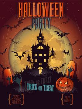 Halloween poster, card, background.