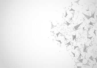 Abstract Polygonal Space Background with Connecting Dots and Lines