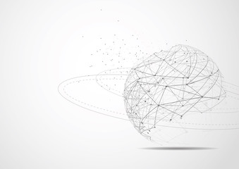 Global network connection. World map point and line composition concept of global business. Vector Illustration