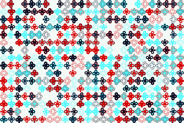 Fototapeta na wymiar Geometric pattern with colored elements, vector abstract background