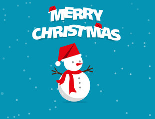 Snowman. Concept christmas background vector illustration.