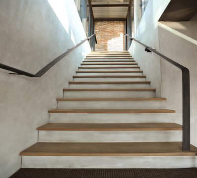 Wood stair in loft style