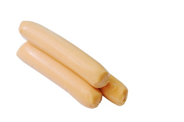 raw chicken sausage stuffed cheese on white background