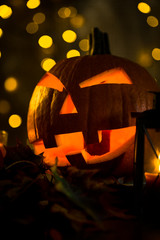 halloween theme, golden bokeh