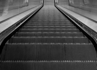 Abstract black and white image of an elevator at the new train station in Alkmaar The Netherlands