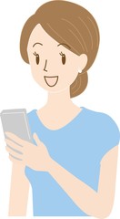 スマートフォンを使う女性