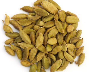 Cardamom on white background