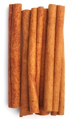 Cinnamon on white background