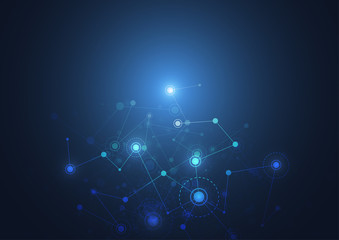 Abstract connecting dots and lines. Connection science background. Vector illustration