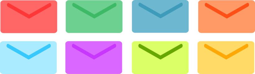 Envelope icons in pastel colors