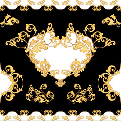 Baroque Decorative Element Seamless Pattern in vector