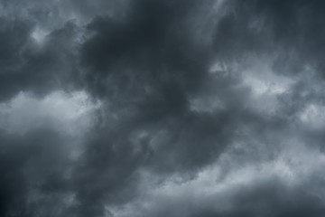 dark storm clouds with background,Dark clouds before a thunder-storm.