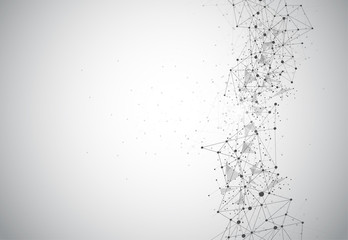 Abstract Polygonal Space Background with Connecting Dots and Lines