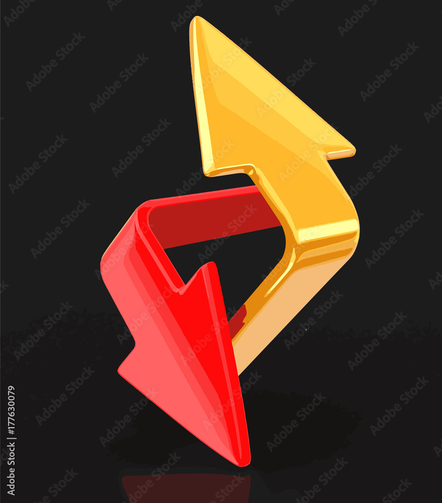 Poster two arrows. image with clipping path