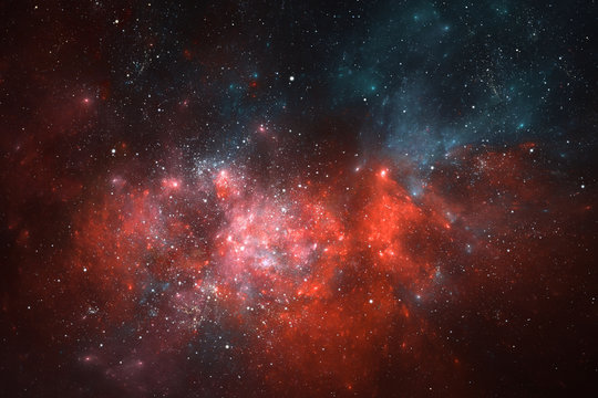 Night sky space background with nebula and stars © Peter Jurik
