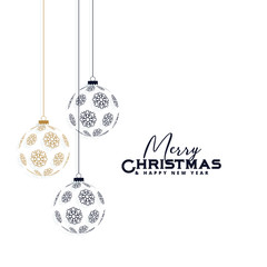 elegant christmas background with hanging balls made with snowflakes