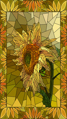 Fototapeta premium Vector illustration of flower yellow sunflower.
