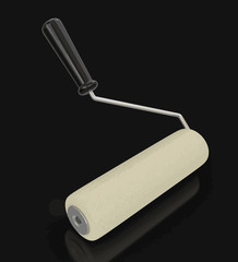 Paint roller. Image with clipping path