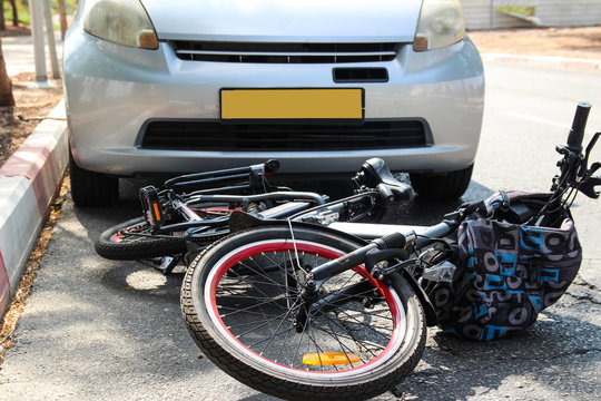 A traffic accident between electric ebike and car