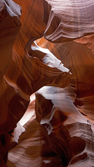 Upper Antelope Canyon is a slot canyon, result of eroded Navajo Sandstone, very popular and photogenic touristic destination close to Page in Northern Arizona.
